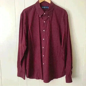 Ralph Lauren Button Down Plaid Cotton Shirt Size XXL